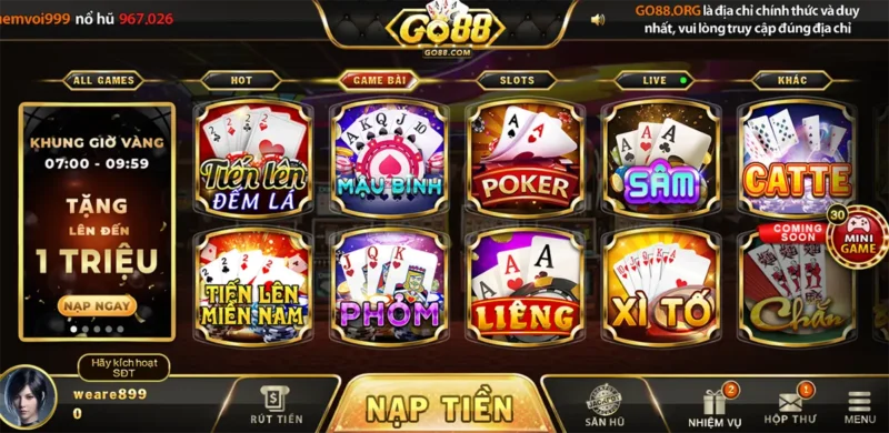 Game bài cá cược link tải Go88